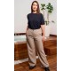 Pantalón Mujer Corte Recto. 100% Pol,170 gr/m² BEIGE VIGORE