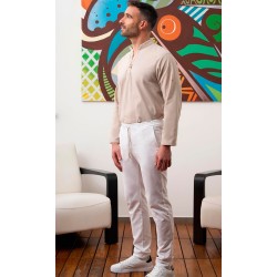 Pantalón Unis. Estilo Lino. 80%Alg. 20%Pol.146 gr/m² BLANCO