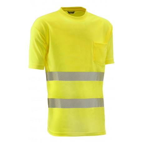 Camiseta Alta Visibilidad bandas Segmentadas. 100% poliéster de 150 g/m².