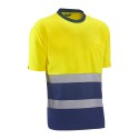 Camiseta Bicolor Alta Visibilidad bandas Segmentadas. 100% poliéster de 150 g/m².