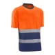 Camiseta Bicolor Alta Visibilidad bandas Segmentadas. 100% poliéster de 150 g/m².