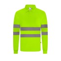Polo M/L Alta Visibilidad.  Bird-Eye. 100% poliéster.140 g/m2