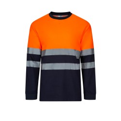 Camiseta Técnica Bicolor M/L Bird-Eye. 100% poliéster. 140 g/m2