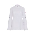 Chaqueta de Cocina de Mujer con Tejido Coolmax®. Delantero 65% poliéster reciclado GRS