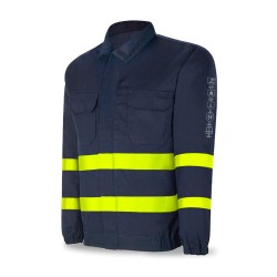 Chaqueta IGNÍFUGA y ANTIESTÁTICA con cintas reflectantes. Algodón 260 gr.