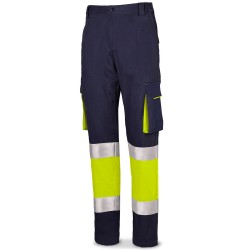 Pantalón bicolor de alta visibilidad poliéster/algodón 240 g.