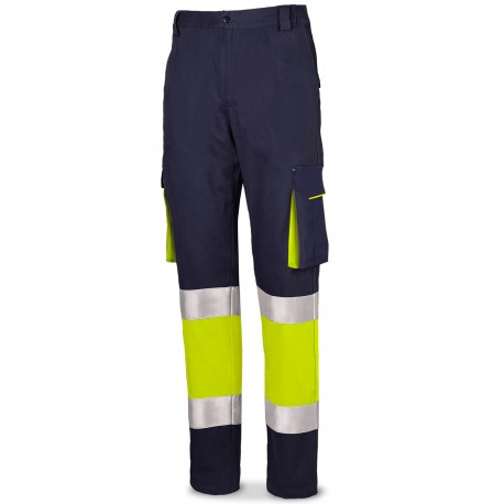 Pantalón bicolor de alta visibilidad poliéster/algodón 240 g.