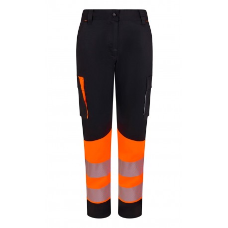 Pantalón Mujer Stretch Reciclado Bicolor Cinta Segmentada UPF 50+. 65% Pol. reciclado GRS - 32% Alg - 3% Elas. 260 g/m2