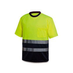 Camiseta Alta Visibilidad Bicolor Pol./Alg. Bandas Segmentadas 150 gr.