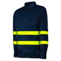 Camisa IGNÍFUGA y ANTIESTÁTICA multinorma con bandas reflectantes. Algodón 220 gr.