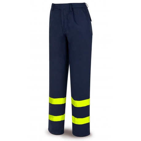 Pantalón IGNÍFUGO y ANTIESTÁTICO multinorma con bandas reflectantes. Algodón 260 gr.