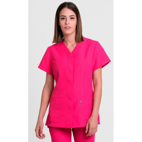 Chaqueta mujer abotonada apta lavado industrial. Microfibra 100% Poliéster