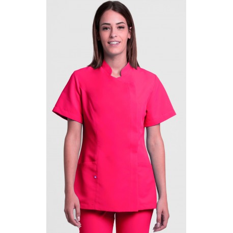 Chaqueta mujer asimétrica apta para el lavado industrial. Microfibra 100% Poliéster