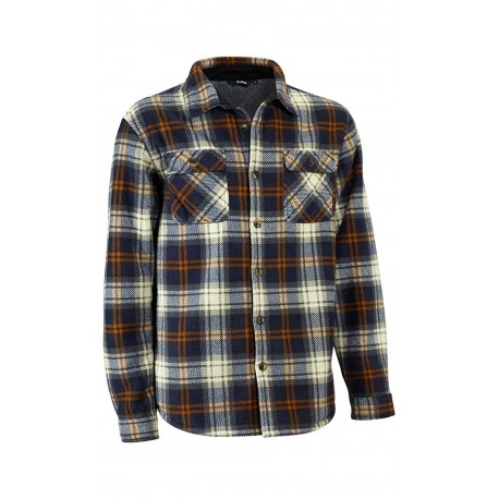 Camisa de cuadros con forro polar interior.