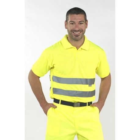 Polo Alta Visbilidad un bolsillo. 100% Poliéster