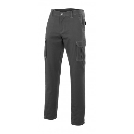 Pantalón con pespunte trasero de seguridad multibolsillos 65% Pol - 35% Alg 240g/m2