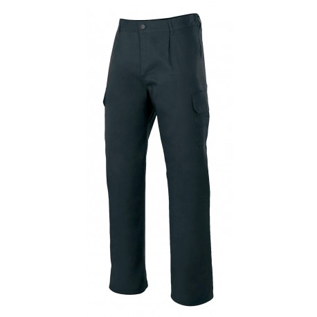 Pantalón de sarga forrado de punto multibolsillo.  65% Pol - 35% Alg. 200grs/m2
